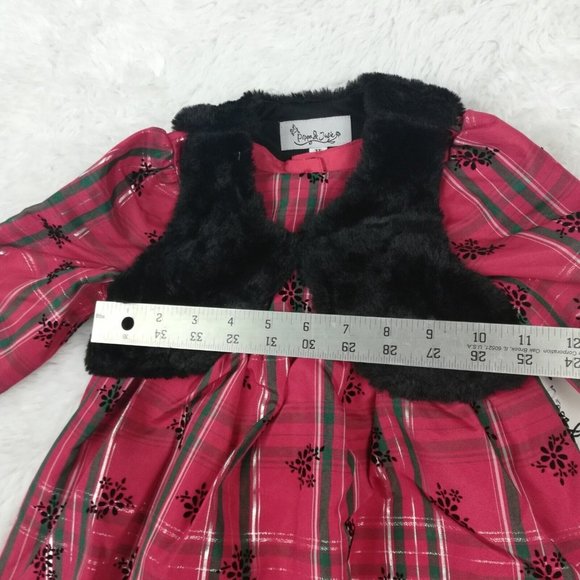 Pippa and Julie Girls Dress Christmas Plaid Red Green Vest Size 2T‎ New - Picture 5 of 10